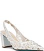 Blue by Betsey Johnson Kit Beaded Slingback Pearl Block Heel Pumps - Image 1