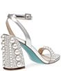Color:Silver - Image 3 - Blue by Betsey Johnson Lexi Metallic Pearl Embellished Dress Sandals