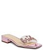 Color:Pink - Image 2 - Blue by Betsey Johnson Mint Bridesmaid Glitter Clear Slides