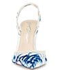 Color:Blue Floral - Image 4 - Blue by Betsey Johnson Patch Mesh Beaded Floral Applique Slingback Pumps