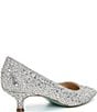 Color:Silver - Image 2 - Blue by Betsey Johnson Scout Rhinestone Kitten Heel Pumps