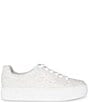 Color:Pearl - Image 2 - Blue by Betsey Johnson Sidny Bridal Pearl Embellished Platform Lace-Up Sneakers