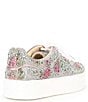Color:Rhinestone Floral - Image 2 - Blue by Betsey Johnson Sidny Floral Rhinestone Platform Lace-Up Sneakers