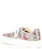 Color:Rhinestone Floral - Image 3 - Blue by Betsey Johnson Sidny Floral Rhinestone Platform Lace-Up Sneakers