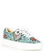 Color:Mint Floral - Image 1 - Blue by Betsey Johnson Sidny Floral Rhinestone Platform Lace-Up Sneakers