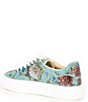 Color:Mint Floral - Image 3 - Blue by Betsey Johnson Sidny Floral Rhinestone Platform Lace-Up Sneakers