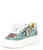Color:Mint Floral - Image 4 - Blue by Betsey Johnson Sidny Floral Rhinestone Platform Lace-Up Sneakers