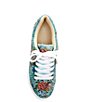 Color:Mint Floral - Image 5 - Blue by Betsey Johnson Sidny Floral Rhinestone Platform Lace-Up Sneakers
