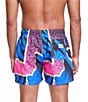 Color:Cobalt Pink - Image 2 - Andre Classic Fit Mid Length 4.5#double; Inseam Swim Trunks
