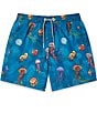 Color:Blue - Image 1 - ® Little/Big Boys 2-10 Family Matching Jellyfish Printed Swim Trunks