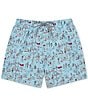 Color:Blue - Image 1 - Family Matching Beach Folks 4.5#double; Inseam Swim Trunks