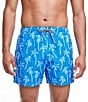Color:Blue - Image 1 - Flair Palm Family Matching Classic Fit Mid Length 4.5#double; Inseam Swim Trunks