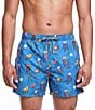 Color:Blue - Image 1 - Jellyfish Family Matching Classic Fit Mid Length 4.5#double; Inseam Swim Trunks