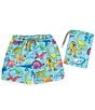 Color:Blue - Image 3 - Boardies® Little/Big Boys 2-10 Dinosaur Swim Shorts