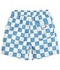 Color:Blue/Cream - Image 2 - Boardies® Little/Big Boys 2-10 Mojo Kids Checked Swim Shorts