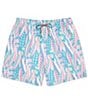 Color:Teal - Image 1 - Long Board 4.5#double; Inseam Swim Trunks