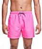Color:Pink - Image 1 - Magenta Classic Fit Mid Length 4.5#double; Inseam Swim Trunks