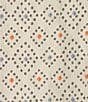 Bobeau Textured Woven Diamond Dots Print Crew Neck 3/4 Puff Sleeve Button Front Top, Color:Ivory/Charcoal Diamond Dots - Image 4