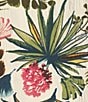 Bobeau Textured Woven Multi Floral Print Crew Neck 3/4 Puff Sleeve Button Front Top, Color:Green Fuchsia Multi Floral - Image 4