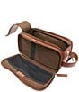 BOCONI Darius Full Grain Leather Double Zip Travel Kit, Color:Cognac - Image 3