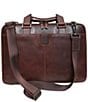 BOCONI Garth Coated Zipper Slim Leather Laptop Briefcase, Color:Cognac - Image 1