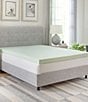 Color:Green - Image 1 - 3-Inch Green Tea Infused Memory Foam Mattress Bed Topper
