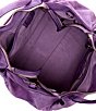Color:Purple - Image 3 - Flora Leather Satchel Bag
