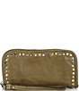 Color:Olive - Image 1 - Sofia Zip Around Leather Wallet