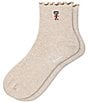 Bombas Frilly Champagne Embroidered Quarter Socks - Image 1