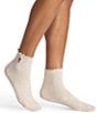 Bombas Frilly Champagne Embroidered Quarter Socks - Image 2