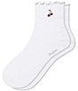 Bombas Frilly Cherry Embroidered Quarter Socks - Image 1