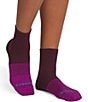 Bombas Marl Toe Block Seamless Quarter Socks, Color:Berry Plum - Image 2