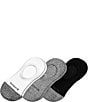 Color:White/Charcoal/Black - Image 1 - Marled Cushioned No Show Socks, 3 Pack