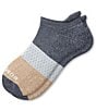 Color:Meteor/Twine - Image 1 - Marled Tri-Block Ankle Socks