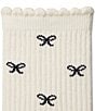 Bombas Merino Blend All Over Bow Scallop Edge Calf Socks, Color:Ivory - Image 2