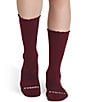 Bombas Merino Blend Solid Scallop Edge Calf Socks, Color:Burgundy - Image 2