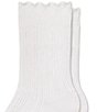 Bombas Solid Tuck Stitch Motif Scallop Edge Half Calf Socks - Image 3