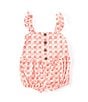 Color:Coral - Image 1 - Bonnie Baby Baby Girls Newborn-24 Months Sleeveless Printed Bubble Romper