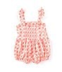 Color:Coral - Image 2 - Bonnie Baby Baby Girls Newborn-24 Months Sleeveless Printed Bubble Romper