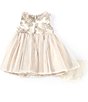 Color:Taupe - Image 2 - Baby Girl Newborn-24 Months Puff Shoulder Sleeveless Embroidered Ballerina Dress