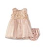 Color:Blush - Image 2 - Baby Girls 3-24 Months Puffed-Shoulder Embroidered Ballerina Dress
