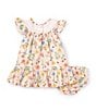 Color:Ivory - Image 2 - Baby Girls Newborn-24 Month Reglan Sleeved Botanical Print Dress