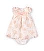 Color:Pink - Image 1 - Baby Girls Newborn-24 Months Burnout Trapeze Satin Bow Dress