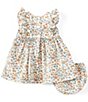 Color:Floral - Image 2 - Baby Girls Newborn-24 Months Ditsy-Floral-Printed Poplin Empire-Waist Dress