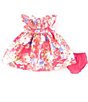 Color:Pink - Image 2 - Baby Girls Newborn-24 Months Flutter-Sleeve Floral-Printed Mikado Fit-And-Flare Dress