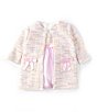 Color:Lavender - Image 1 - Baby Girls Newborn-24 Months Long-Sleeve Knit Boucle Coat & Sleeveless Knit Boucle/Mesh Dress Set