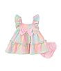Color:Multi - Image 3 - Baby Girls Newborn-24 Months Ruffle Sleeveless Plaid Dress And Coordinating Headband