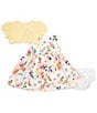 Color:Yellow - Image 2 - Baby Girls Newborn-24 Months Short Sleeve Cardigan Floral Dress
