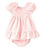 Color:Pink - Image 1 - Baby Girls Newborn-24 Months Short-Sleeve Gingham-Printed Smocked Dress