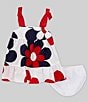 Color:Red - Image 1 - Baby Girls Newborn-24 Months Sleeveless Americana Oversized Floral Printed Dress